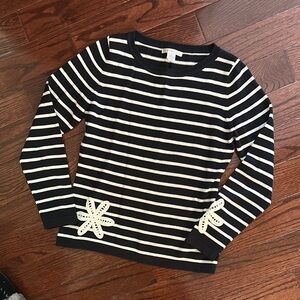 Striped Black and White Long Sleeve Top